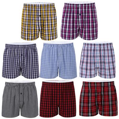 Boxers pour hommes Shorts à carreaux confortables Sous-vêtements doux Shorts avec braguette boutonnée