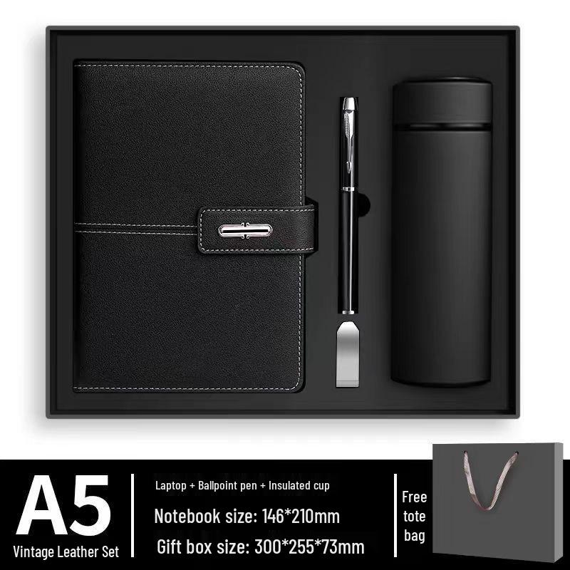 Corporate Gift Set: A5 Notebook, Thermos Cup, B5 PU Diary with Custom Logo