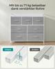 SONGMICS Chest of Drawers, Bedroom Cabinet, 7 Fabric Drawers with Handles, Metal Frame, Dove Grey and Cloud White