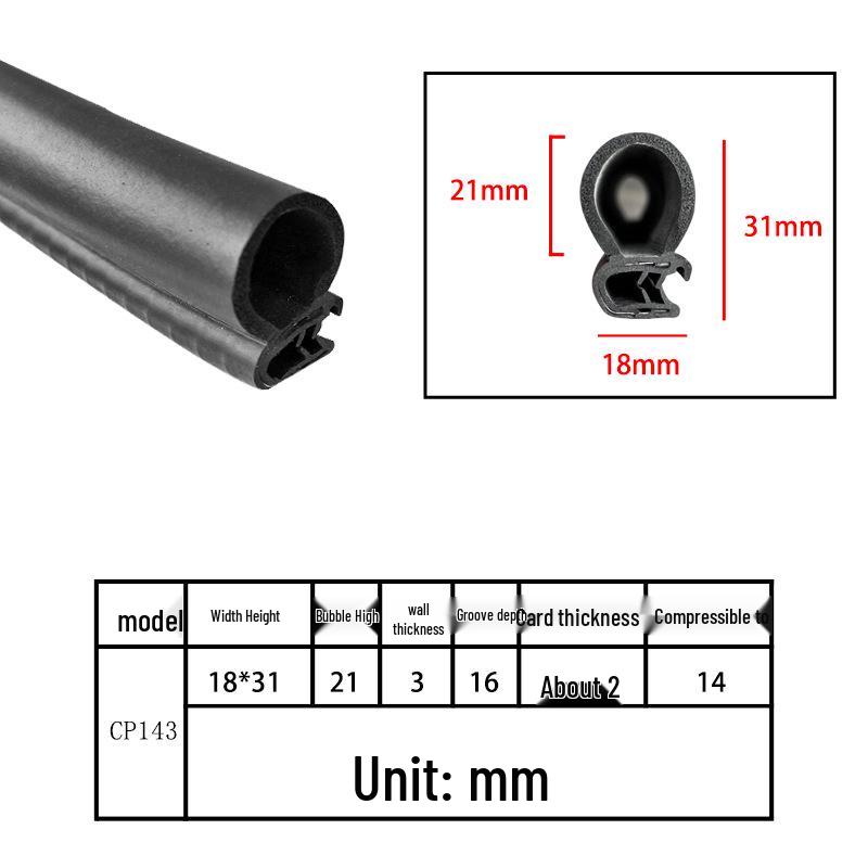 High-Temperature Resistant U-Shaped Rubber Sealing Strip for Dustproofing Electrical Cabinets and Car Doors