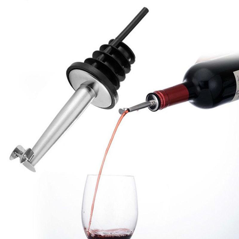 2 Pcs Stainless Steel Bottle Nozzle Pourer Oil/mouth with Bottle Stopper Cork Wine Bottle Red Dry Po