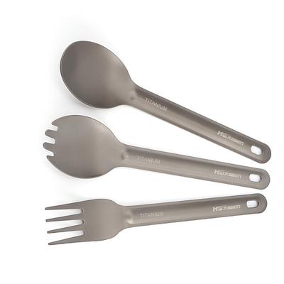 Camping Spork Spoon Fork Set Ti Tableware Reusable Outdoor Flatware for Backpacking Camping