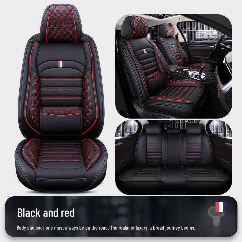 All-Season Universal Nappa Leather Car Seat Cover - Breathable Perforated Full Surround Design