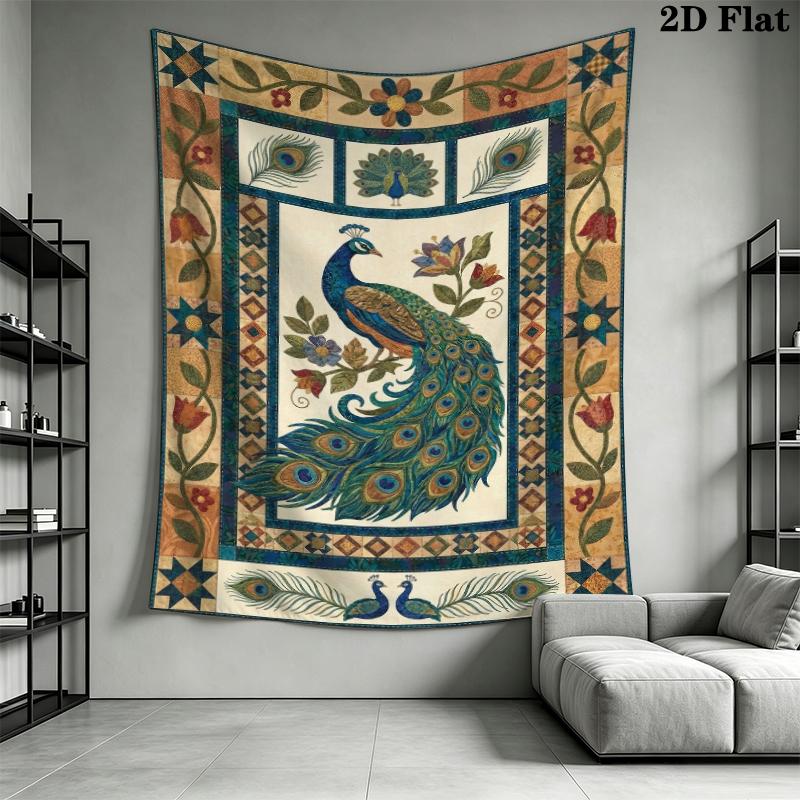Peacock Wall Tapestry Aesthetic Wall Hanging Printed Fabric Blanket Decorative Tapestries for Bedroom Living Room Home Decor