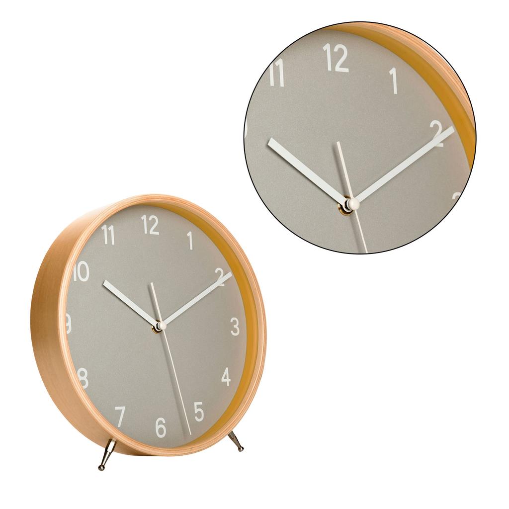Holz Schreibtischuhr 8 Zoll Leise Analoge Wanduhr Batteriebetrieben Moderne Tischuhr für Schlafzimmer Heimdekorationen