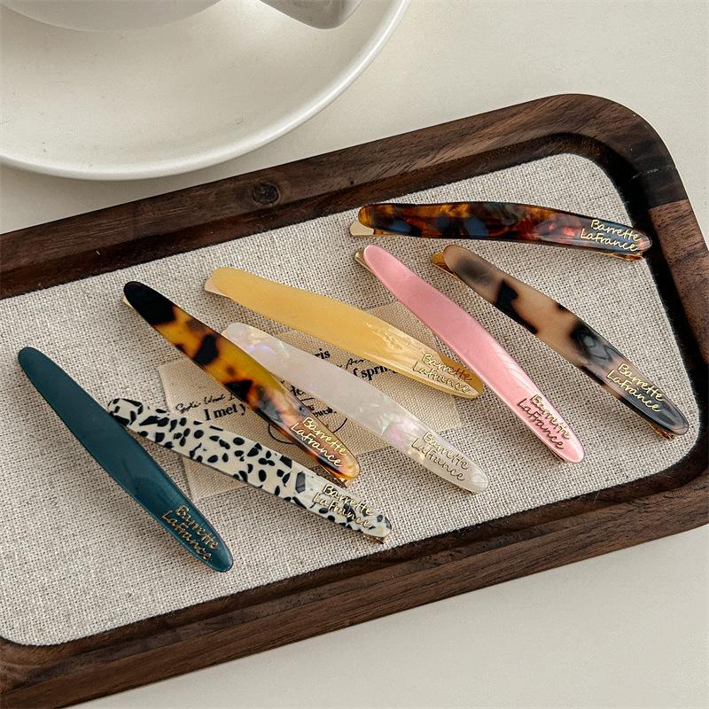 2Pcs/Set Little Willow Leaf Hair Clip French Simple And Elegant Style Side Clip Bang Hairpin One Line Hair Clip