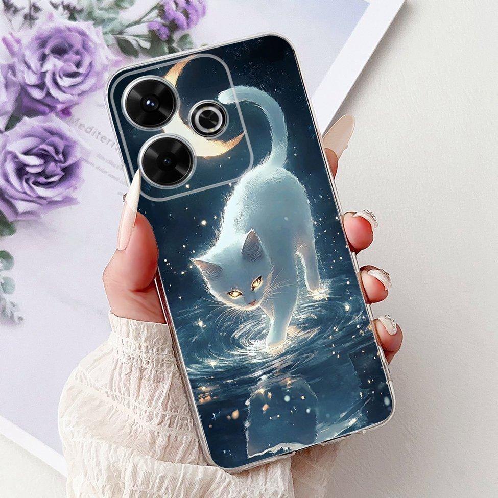 Clear Casing For Xiaomi Poco M6 Plus Cover For Xiaomi Poco M6 4G Case Luxury Butterfly Love Fashion Flowers Cool Lion Painted