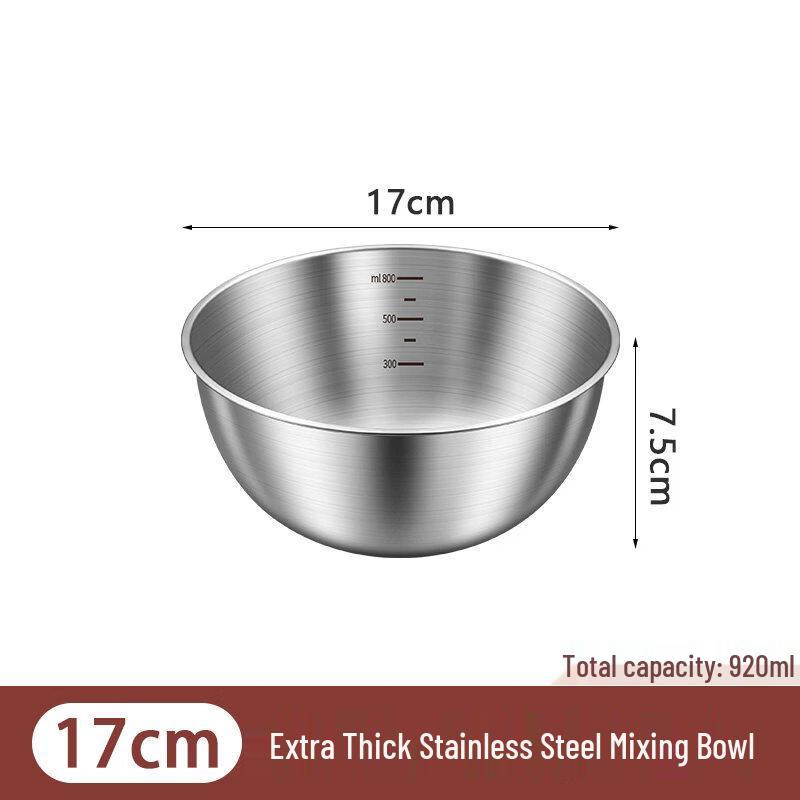 ZISIZ Food Grade Stainless Steel Mixing Bowl