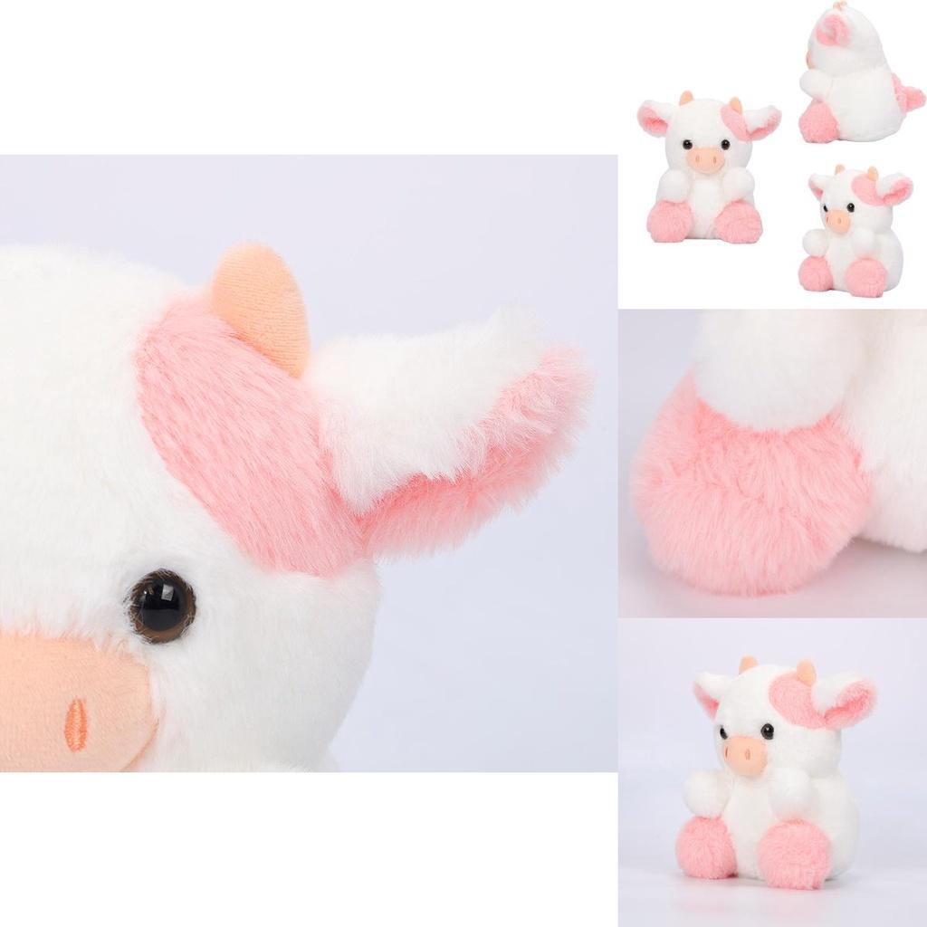 Belle Strawberry Cow Plush Toy Adorable Pink Cow Stuffed Animal