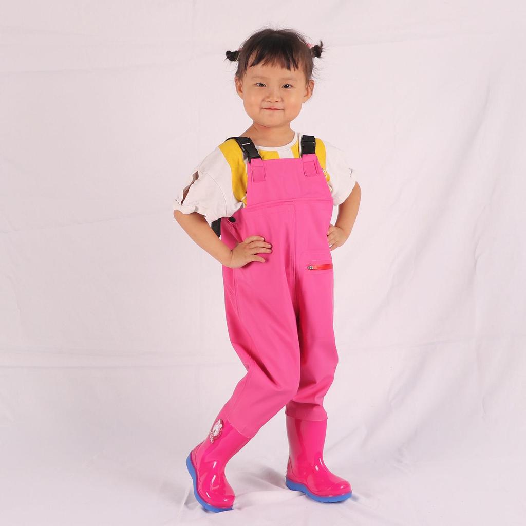 Kids' Waterproof One-Piece Waders for Sand, Water Play, and Rain with Boots