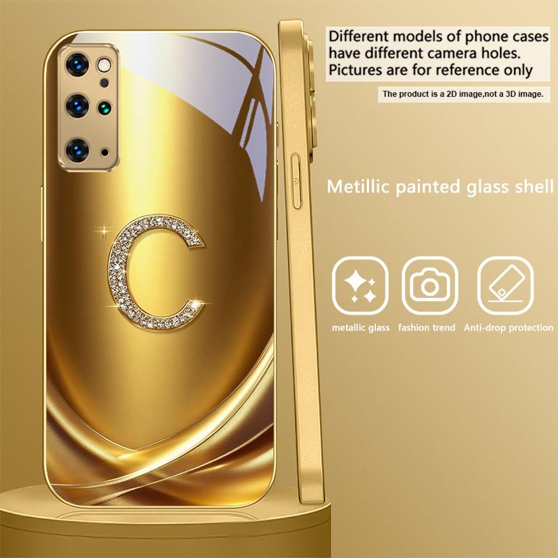 

Золотое кольцо с лавровым листом Для Samsung Galaxy S26 S20 FE S21 S22 S23 Plus S24 Ultra S25Ultra S21+ S22Plus Золотой стеклянный чехол для телефона Galaxy S8