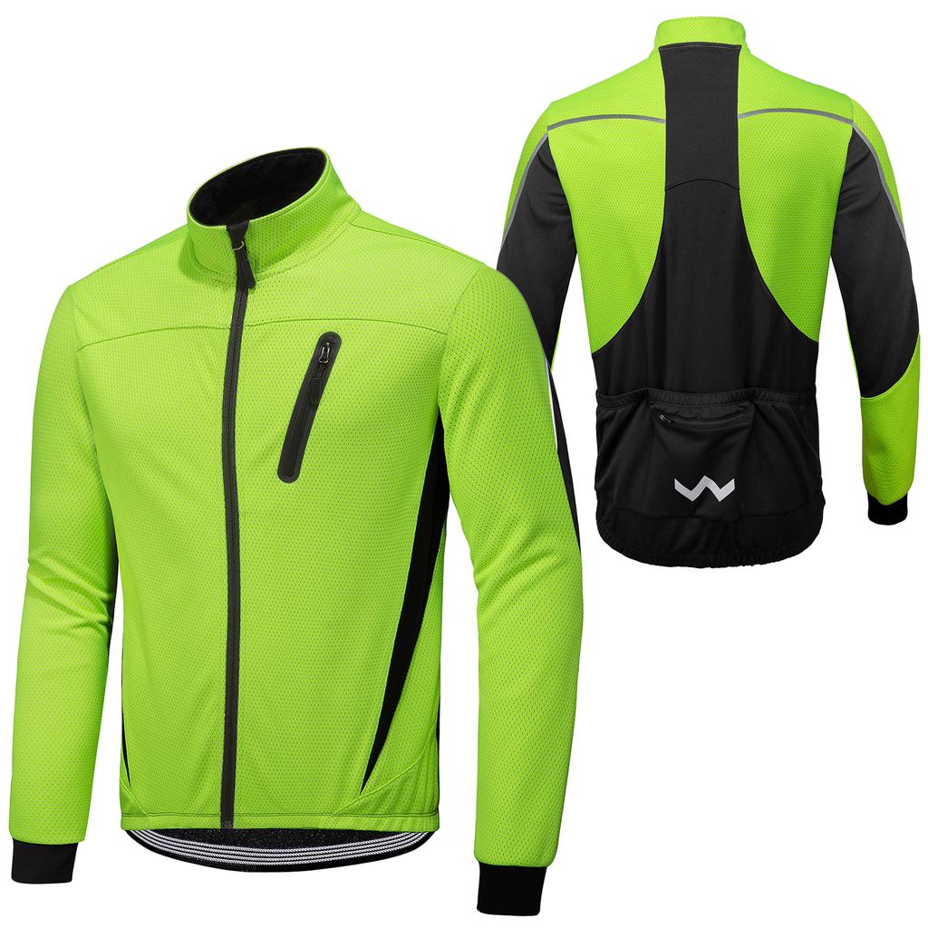 Winter Men Cycling Jacket Waterproof Windproof Thermal Fleece Jacket Coat Bicycle Running Riding Jacket
