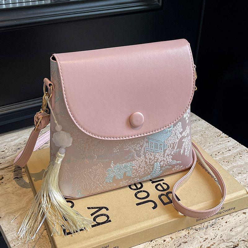 Chinese Style Handbag, Women's Single Shoulder Crossbody Bag, Versatile Bucket Bag, Small Bag, Shoulder Bag