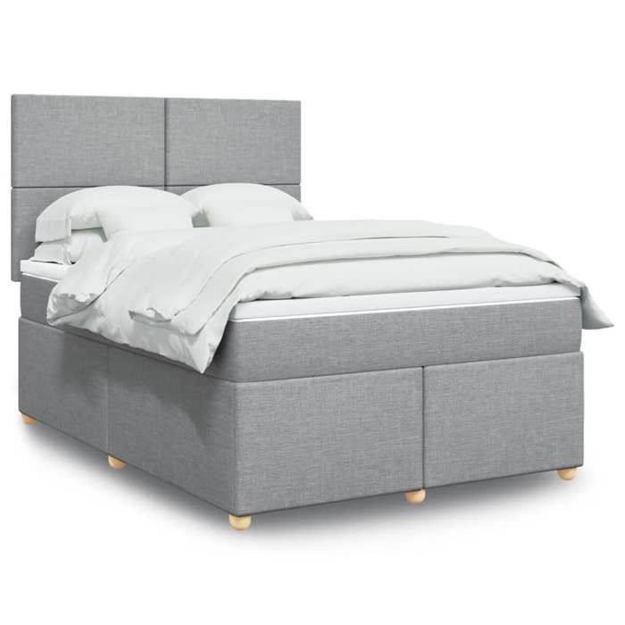 VidaXL Sommier à lattes de lit avec matelas Gris clair 140x200cm Tissu 3291296