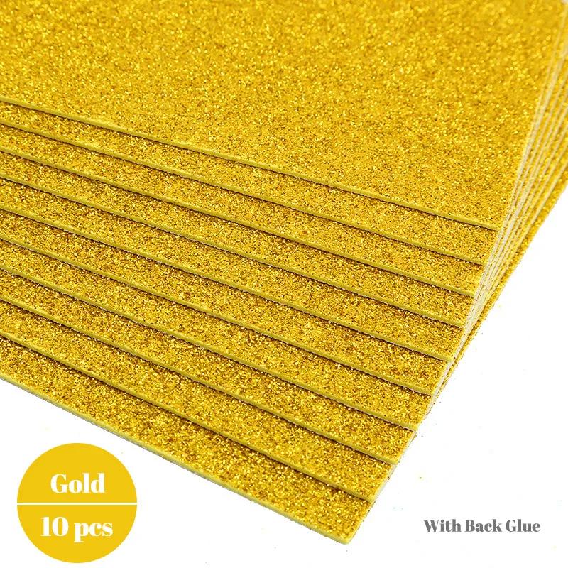 10pcs A4 Glitter Foam Paper Sheets Sparkling EVA Sponge Paper Multicolor for Handmade DIY Card Crafts School Project Decorative