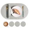 Nordische ins ovale lederen placemat Westerse maaltijd huishoudelijke eettafelmat Rijstkorrelpatroon milieubescherming anti-verbranding warmte-isolatie mat