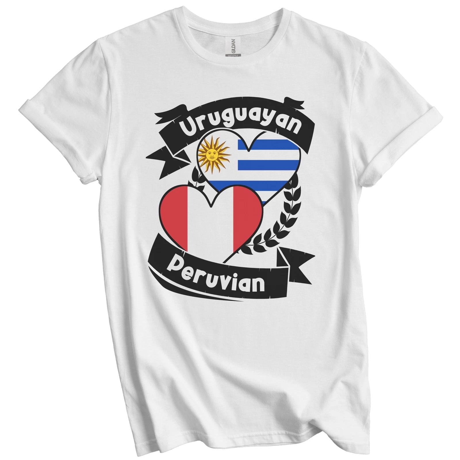 Uruguayan Peruvian Heart Flags Uruguay Peru T-Shirt M