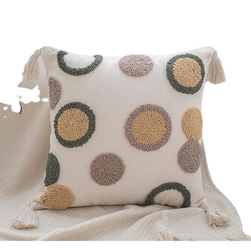 Bohemian Indian Style Tufted Pillow Ins Style Simple Nordic Model Room Cushion Pillow Case Bay Window Decoration