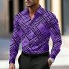 Herren Hemden mit geometrischem Muster Langarm Lässiger Cardigan Neue Knöpfe Urlaubsmode Hemden