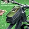 Bike Phone Bag  Phone Front Frame Bag Waterproof Bike Phone Mount Top Tube Hard Case Bag Touch Screen Phone Holder Case