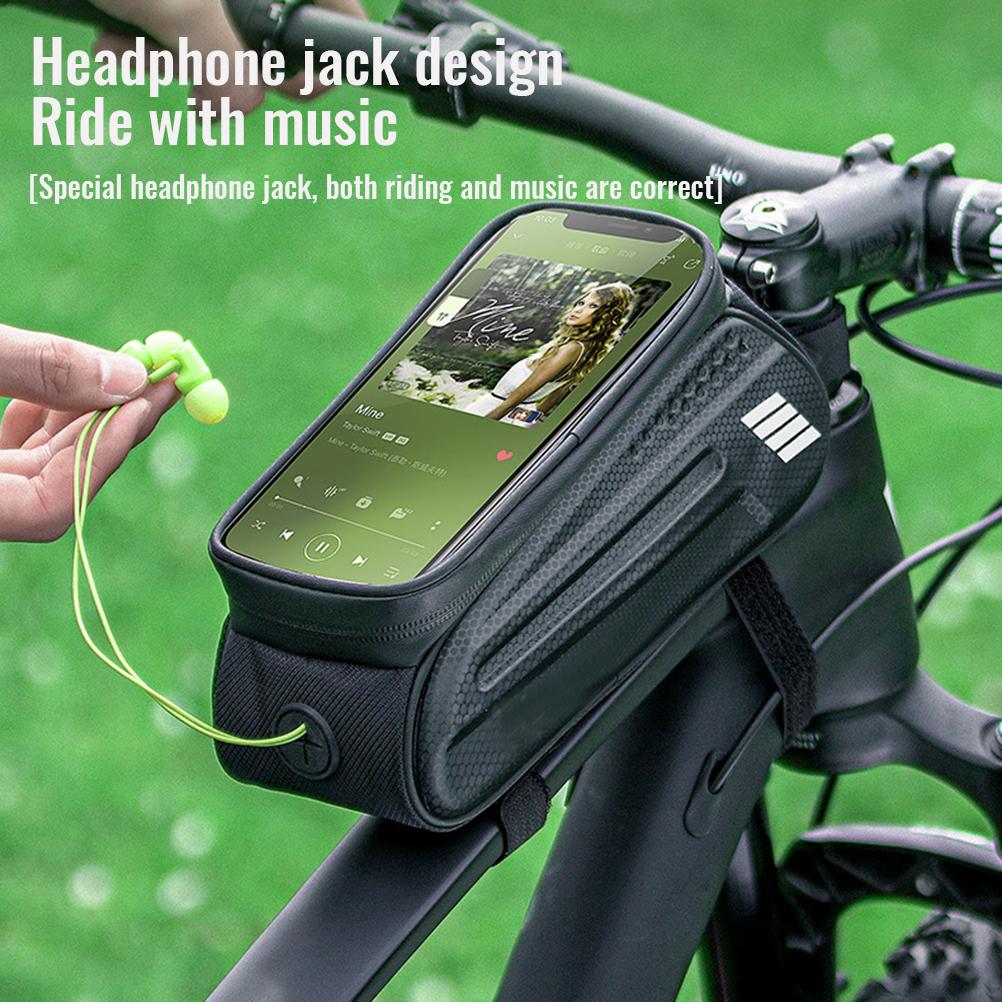 Bike Phone Bag  Phone Front Frame Bag Waterproof Bike Phone Mount Top Tube Hard Case Bag Touch Screen Phone Holder Case