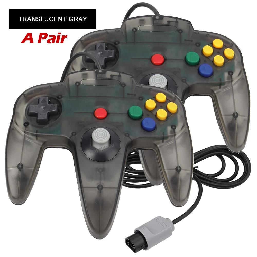 2PCS/Pair for N64 Controller Classic Wired Remote Control Gamepad Gaming Joystick Retro Video Game Joypad for N64 Console Access 2PCS Controller