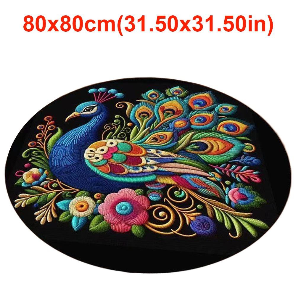 Special-shaped Peacock Carpet Non-slip Door Gasket Blanket  for Living Room Tea Table Bedside