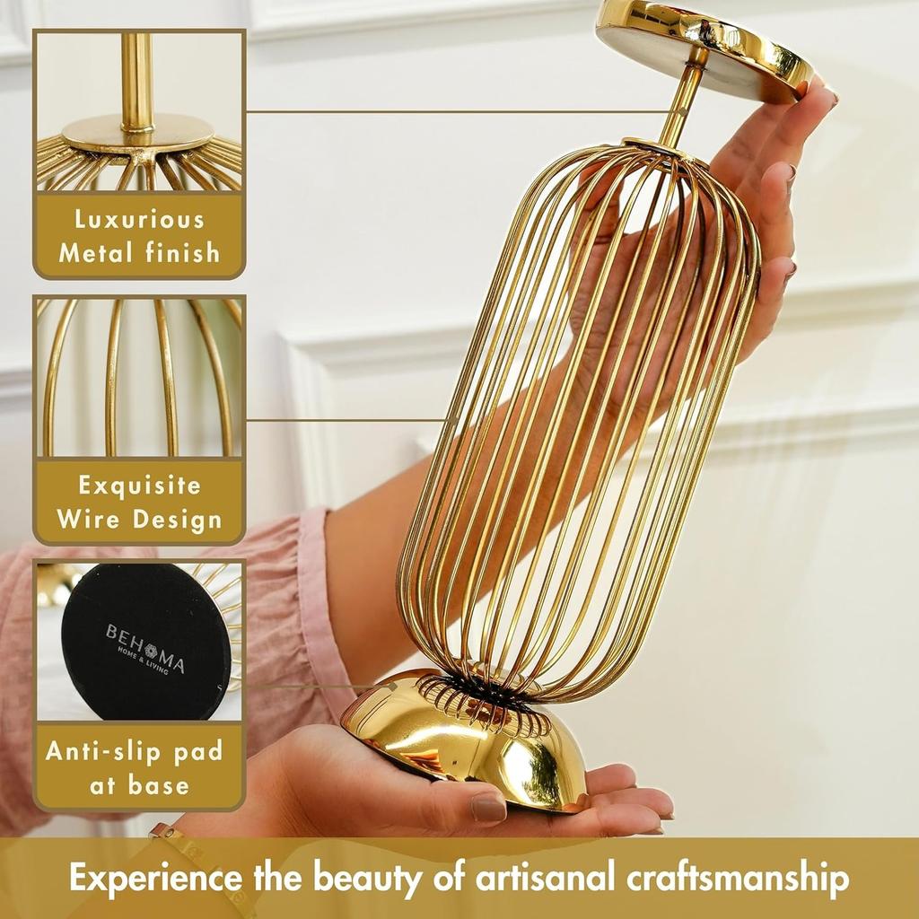 Металлический подсвечник, Decorative Pillar Candle Stand for Home (12 Inch),  Behoma