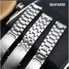 Quality 316L 18mm 20mm 22mm Silver Stainless Steel Watch Bands Strap For Omega Seamaster Speedmaster Planet Ocean Belt Watchband