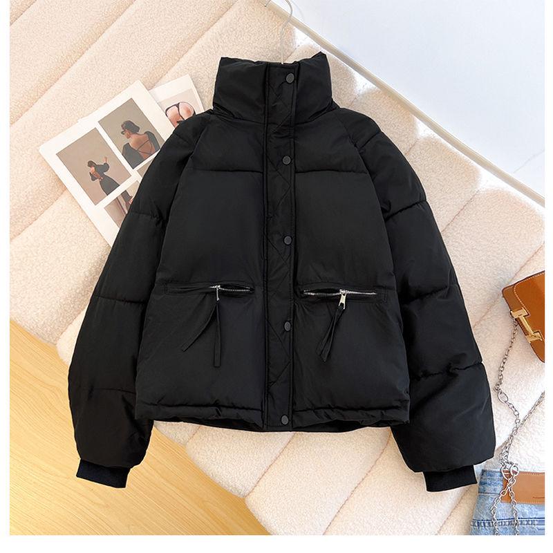 Trendy Academic Style Women's Winter Stand Collar Short Cotton Jacket 2025