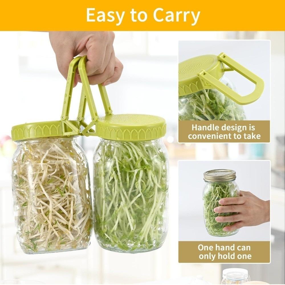 Plastic Sprout Maker Kit Easy Seed Germination Bean Sprouts Grow Kit  For Wide Mouth Mason Jars
