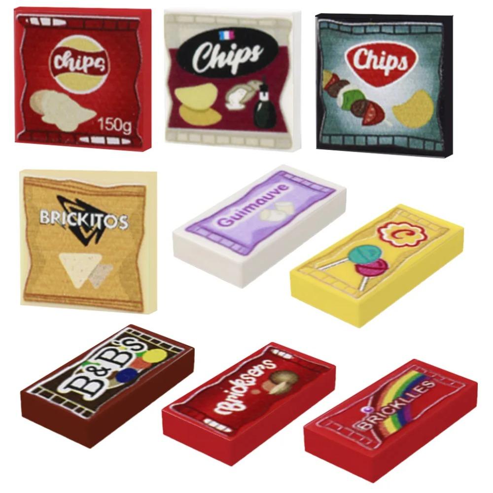 Food Printed Tiles Passport Plane Ticket Building Blocks Sushi Pizza Sound Compass Map Milk Juice Sauce Dessert Bricks Toy