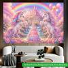 2D Flat Backdrop1pc Rainbow Unicorn Birthday Backdrop Banner Polyester Wall Decor For Living Room Bedroom Office Outdoor Decor Holiday Gift