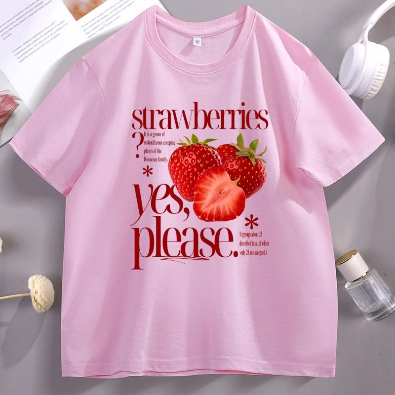 Strawberries Graphic T Shirts Unisex WoUnisex Funny Cotton Short Sleeve Tshirt Comfortable New Tee Summer Fashion Tshirt WoUnisexs Tops