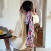 Flower Polka Dot Scarf Ribbon Narrow Long Scarves Sweet Floral Scarf  Outdoor