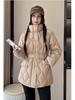 Women’s Short Quilted Windproof Winter Jacket With Belt