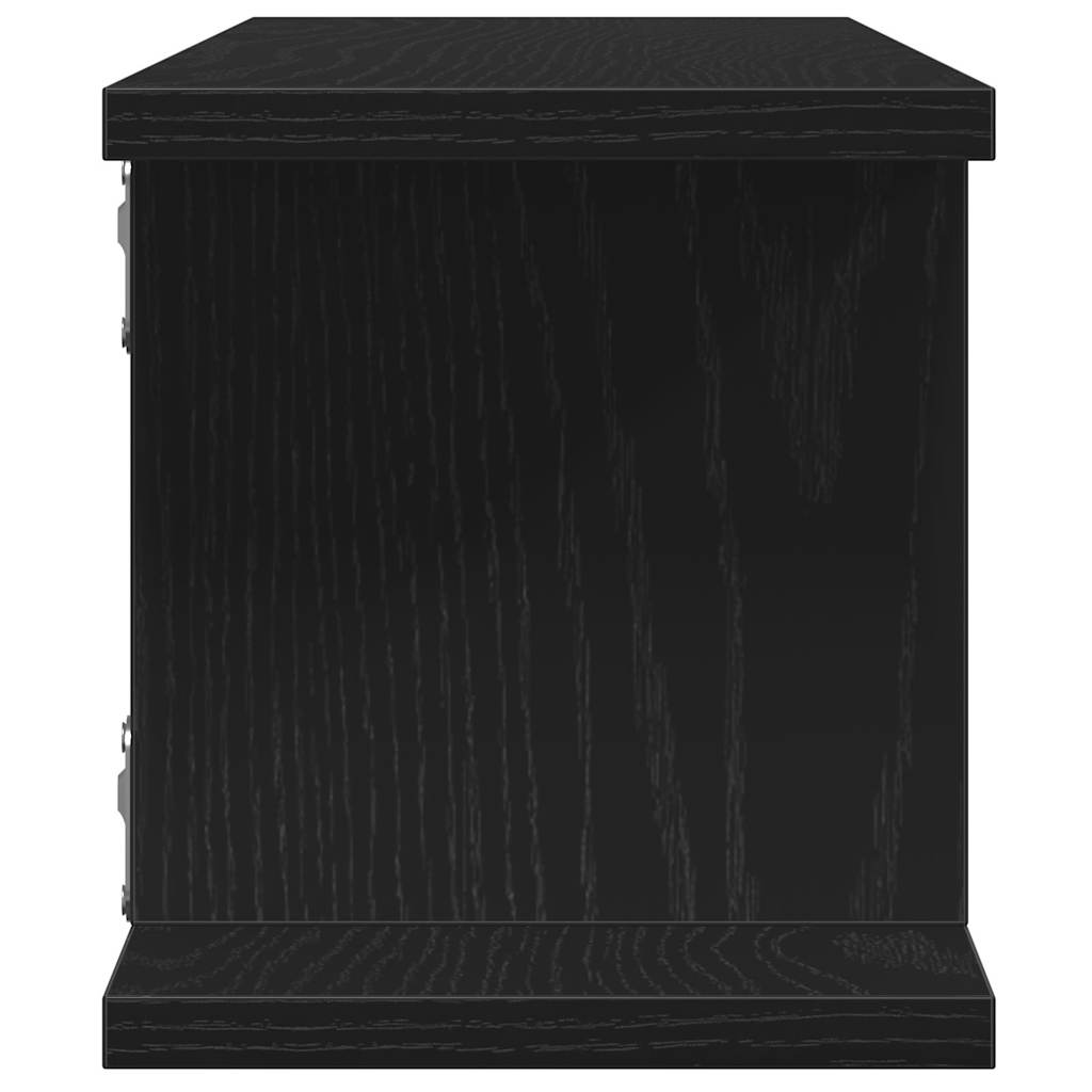 Wall Shelves 2 pcs Black Oak Effect 75 x 18 x 20 cm Engineered Wood