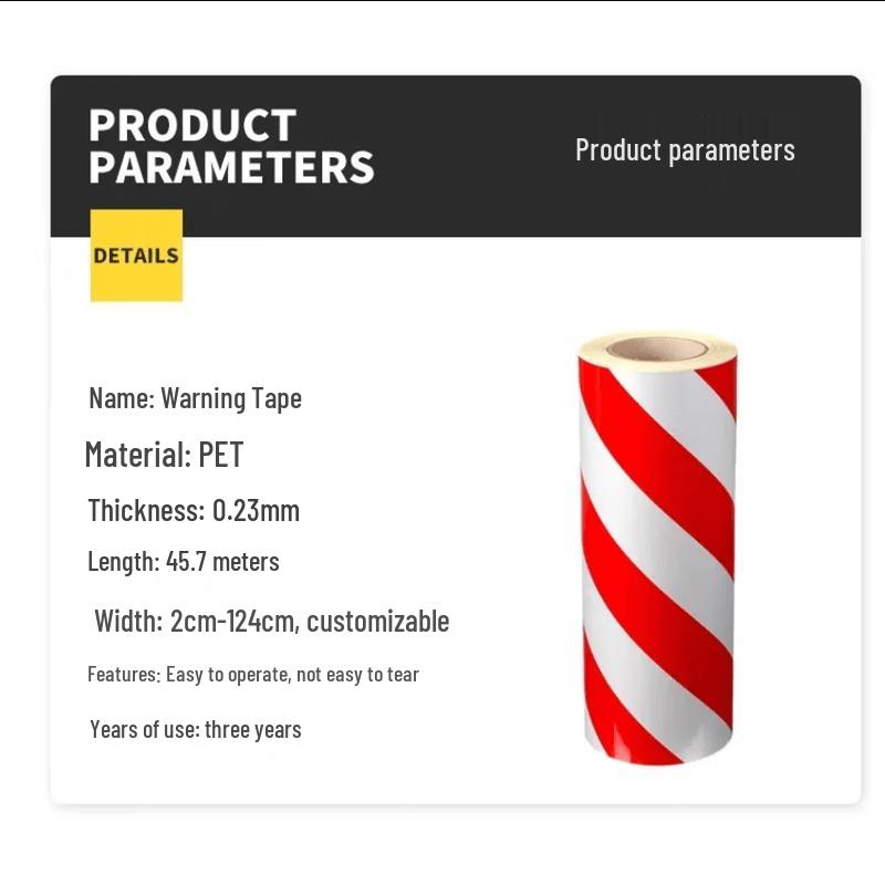 SOXW Red & White Waterproof Safety Warning Tape