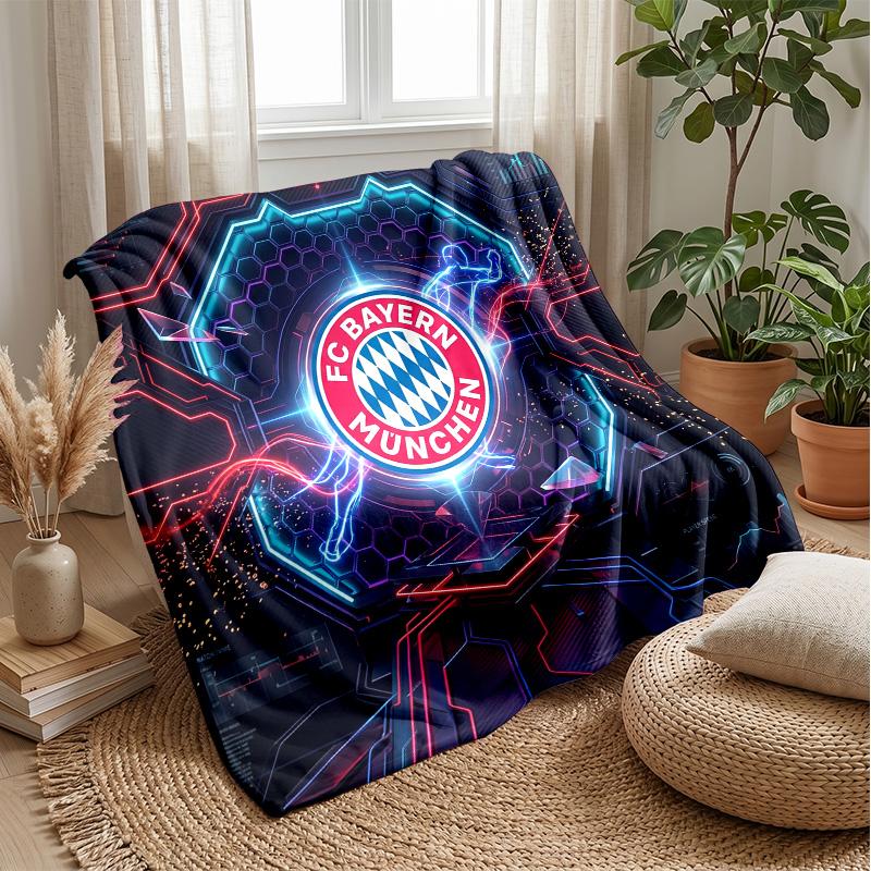 Bayern Munich Theme Blanket Soft Flannel Blanket Plush Throw Blanket Cozy Sofa Bed Blanket for Home Decor