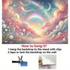 2D Whimsical Pastel Cloud Backdrop with Starry Sky & Rainbow Newborn & Gender Reveal Background