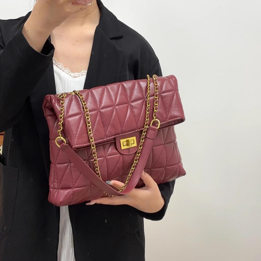 Rhombus chain bag women's large-capacity new fashion autumn versatile texture women's shoulder messenger bag