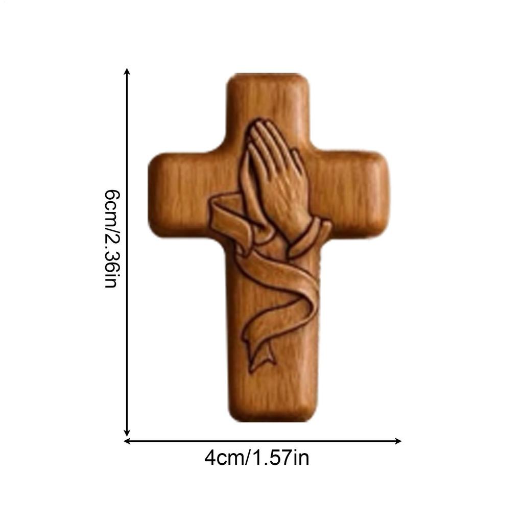 Wooden Cross Handheld Praying Crosses Decorative Wood Crucifix For Daily Devotion Catholics Christians Collectors