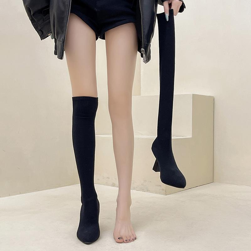 

Чувство дизайна, нишевые, модные, стройнящие и увеличивающие рост, тонкие сапоги, осенне-зимние юбки, французские европейские и американские женские сапоги 40 серый