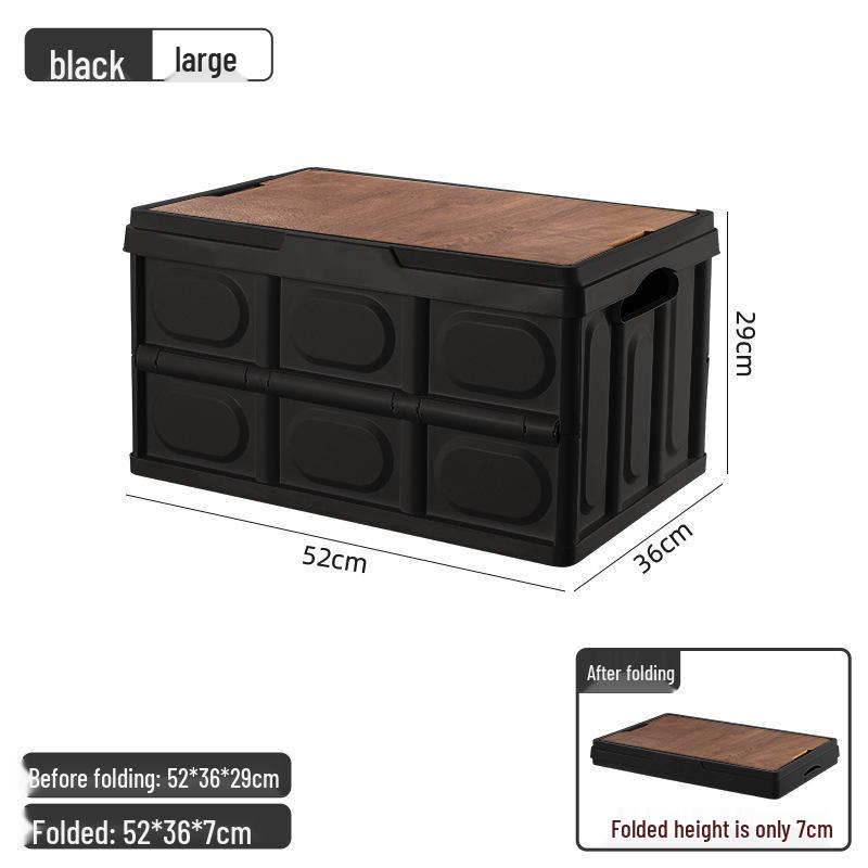 Portable Folding Picnic Basket with Wooden Top