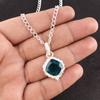 Cushion Natural Apatite 925 Silver Daughter Gift Art Deco Unique Pendant Jewelry PP-2-11
