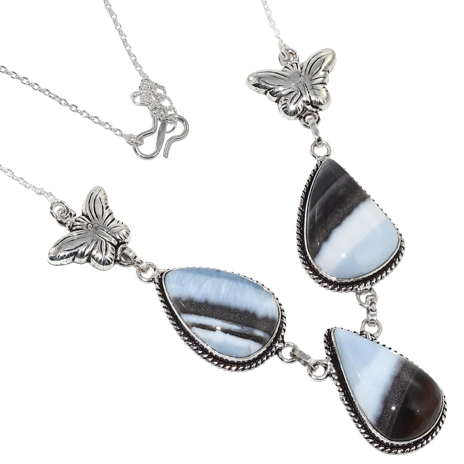 

Ожерелье Owyhee Blue Opa Gemstone Friend Серебряные украшения 16-18