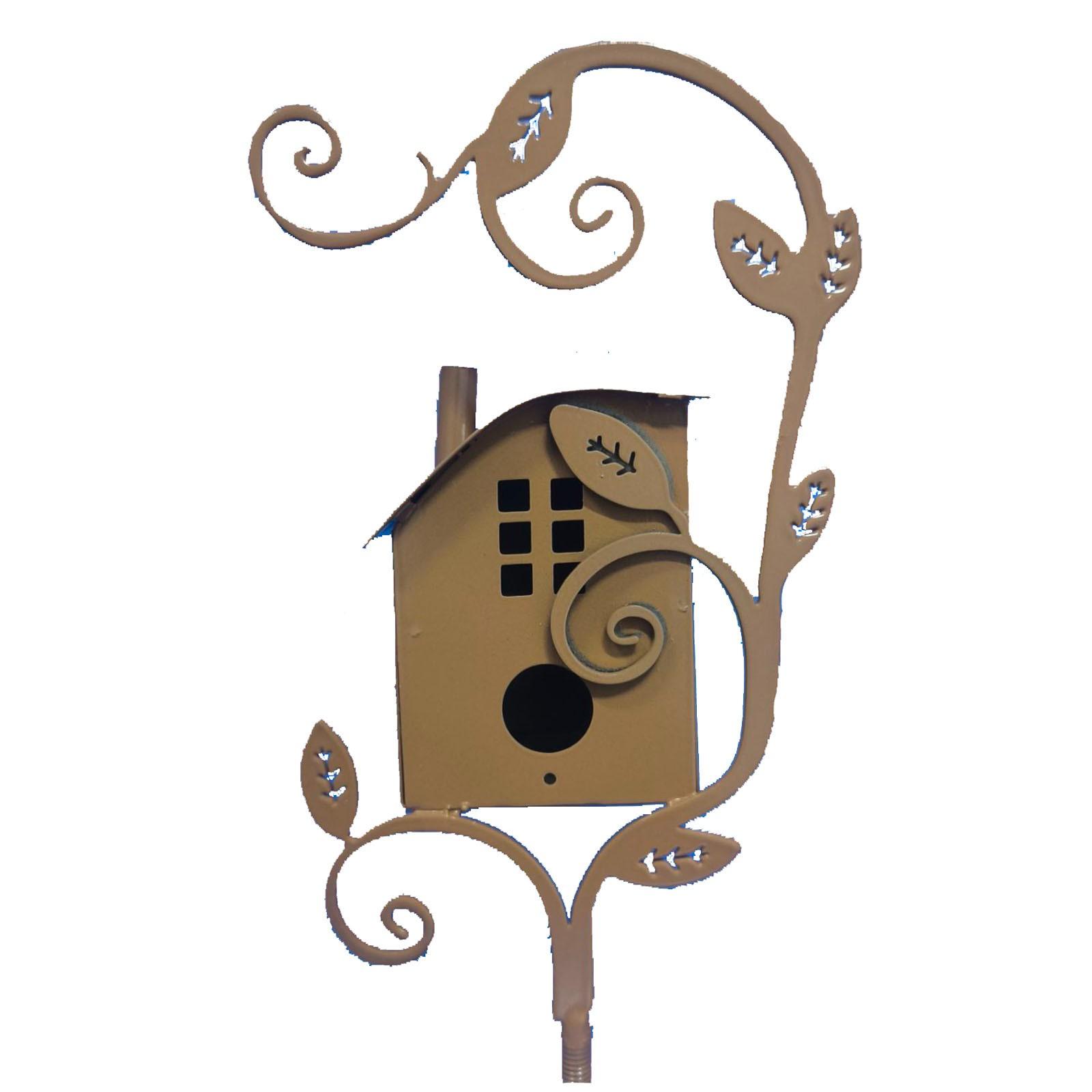 

Birdhouse Garden Stakes, Metal Bird House With Pole, Large Bird Houses For Courtyard Backyard Patio Outdoor Garden Decor, Copper Birdhouse Poles One Size