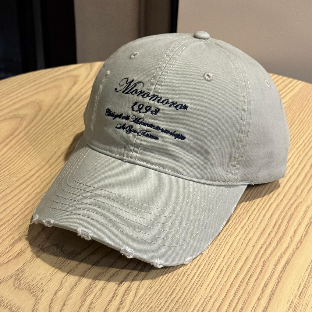 New Letter Hole Baseball Cap Youth Fashion Street Youth Curved Brim Hat Korean Style Fashionable Face Small Peaked Cap