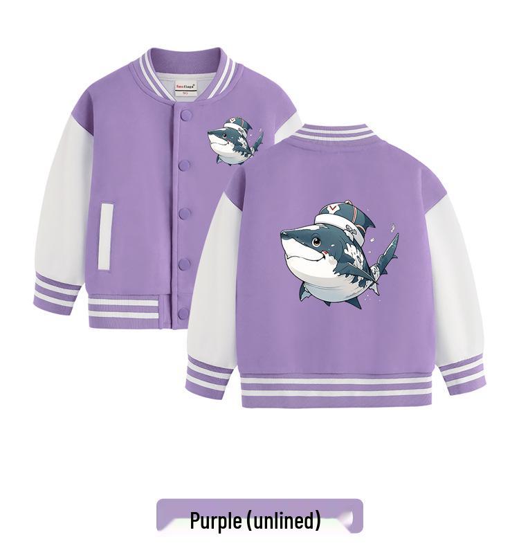 2025 Neuer Stil Jungen Fleece-gefütterte Baseballjacke für Herbst & Winter