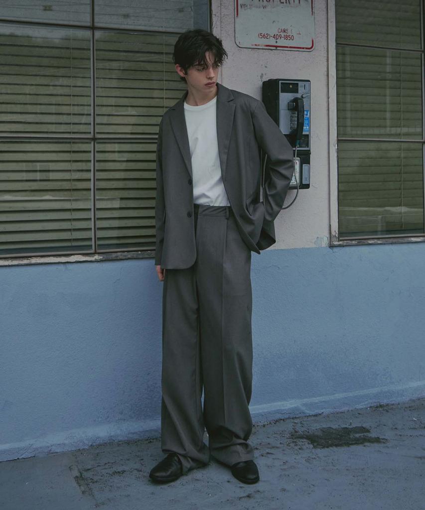 Ladeuedisyeon Wool Blended Wide Slacks_Khaki Gray